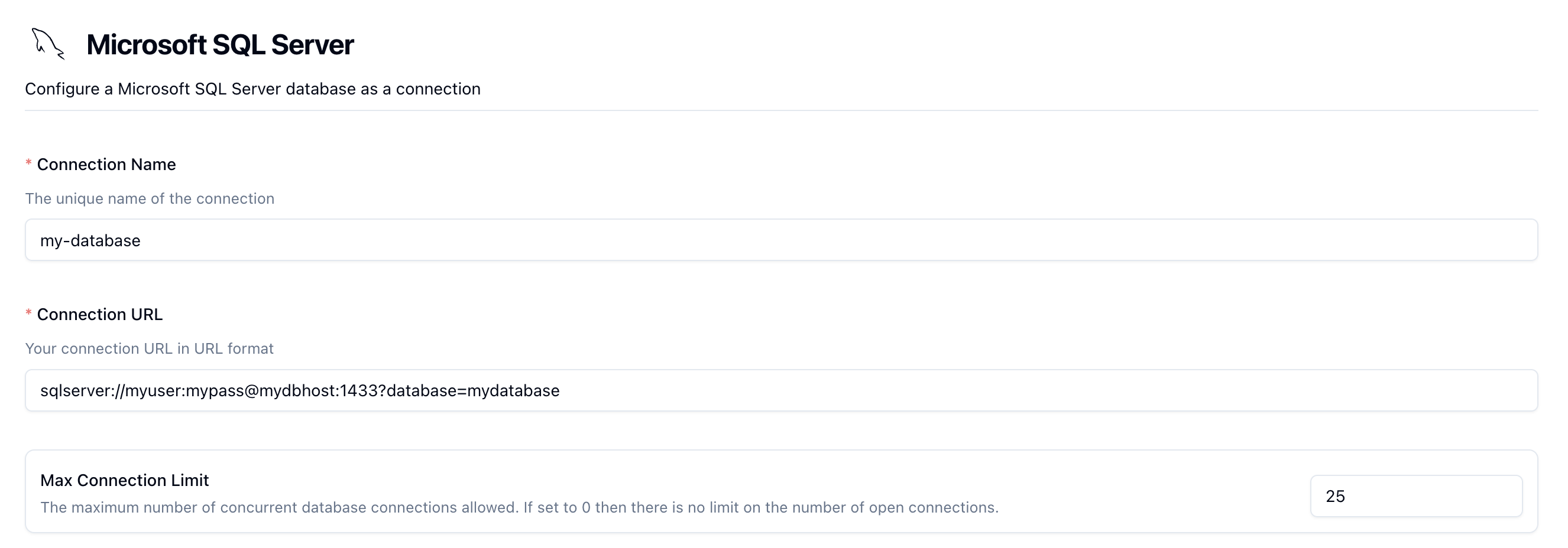 Configuring a MSSQL Connection